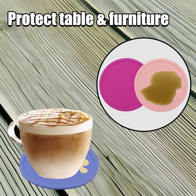 5 Pack Coasters, Non-Slip Cup Coasters - Image 3