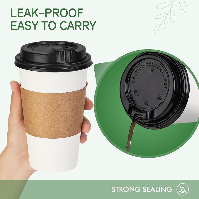 16 oz 500 Pack Disposable Coffee Cups - Image 3