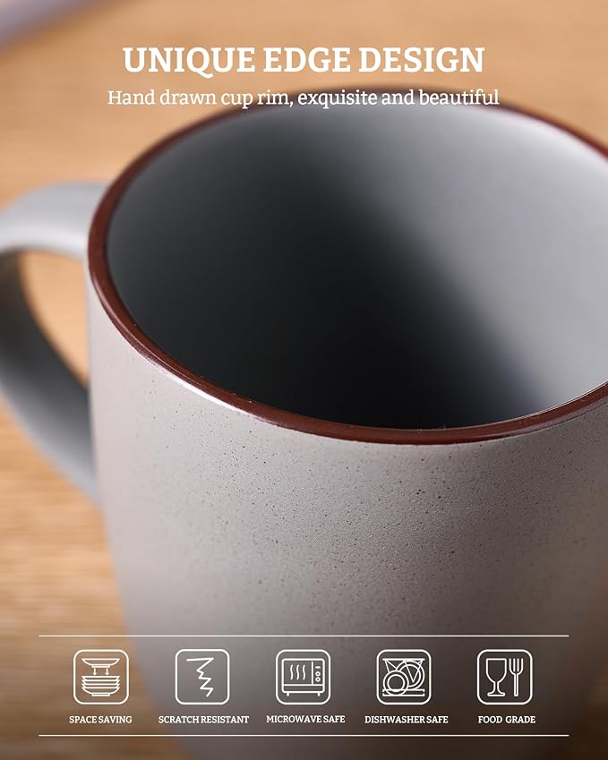 famiware Mercury Coffee Mugs 13 oz, Coffee Mugs Set of 4 - Image 6