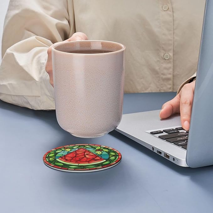 Watermelon Coasters for Drinks, Watermelon Decor Bar Drink Coasters for Coffee - Image 9