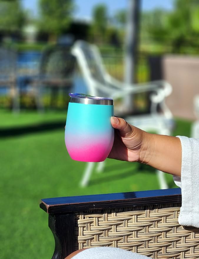 CHILLOUT LIFE 12 oz Stainless Steel Wine Tumbler - Image 4