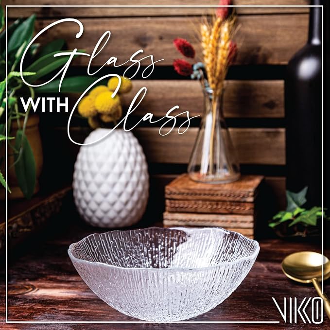 Vikko Soup Bowls, 6.25 Inch Salad Bowls, Glass Soup Bowls, Elegant Textured - Image 6