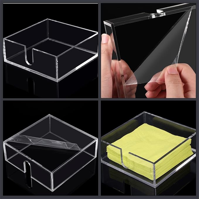 Acrylic Cocktail Napkin Holder for Table, Restaurant - Image 3