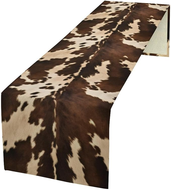 Cow Print Table Runner, 13x36 Inch by Yearn+Jear