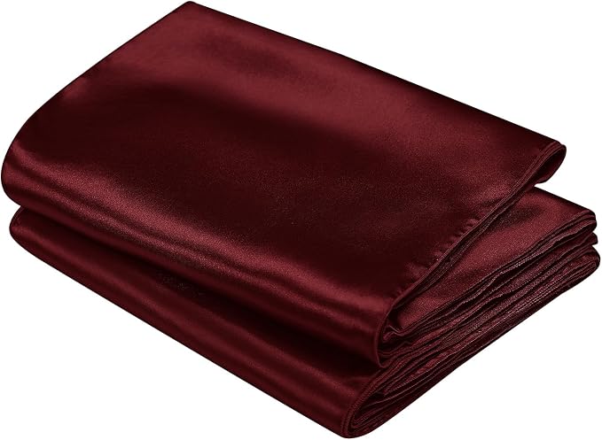 SiinvdaBZX 4 Pcs Burgundy Satin Table Runner 12 x 108 inches Long | Bright - Image 7