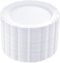 DaYammi 60PCS White Plastic Plates, Heavy Duty White Disposable Plates Premium by DaYammiwillaccompanyyou