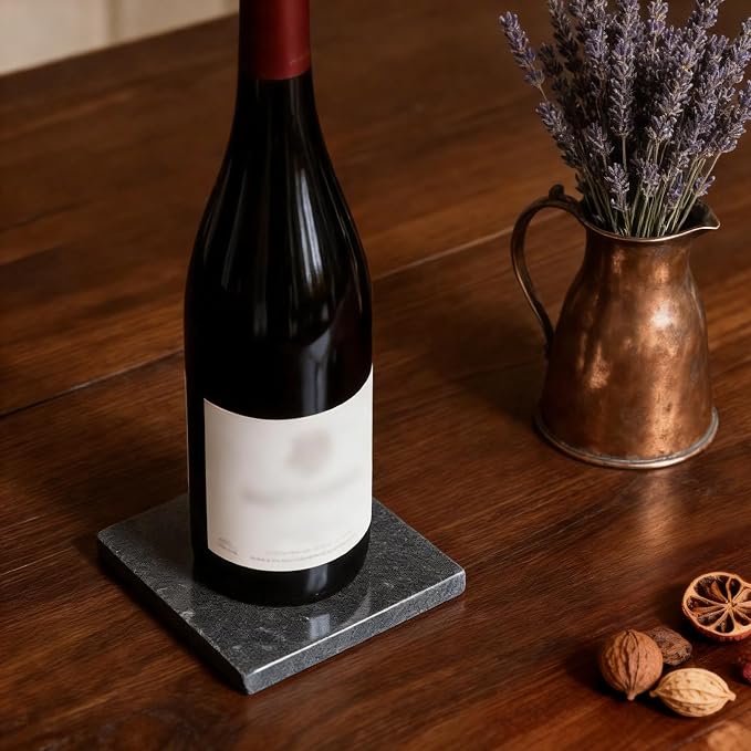 Natural Marble Coasters, Square Costers, Luxury Aesthetic Modern Decor - Image 6