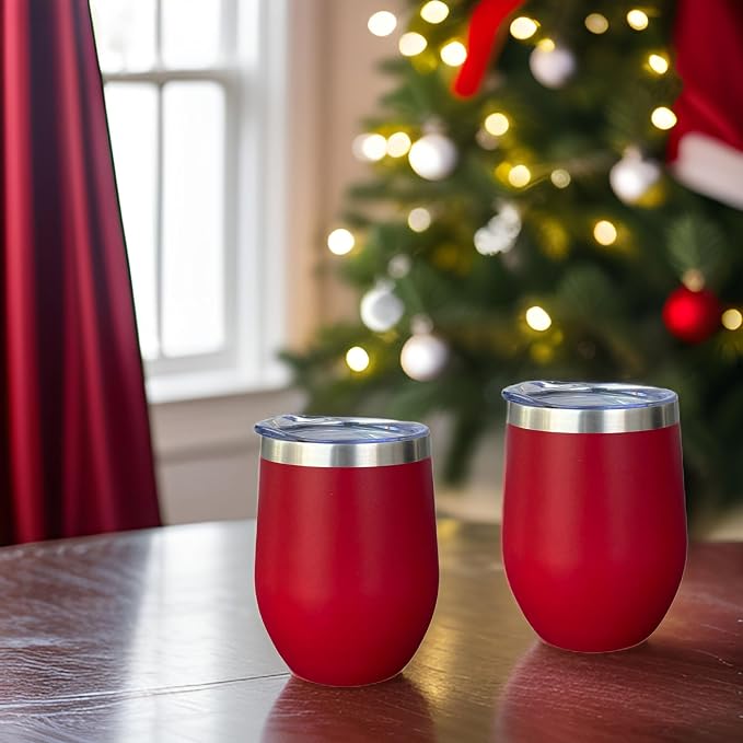 CHILLOUT LIFE 12 oz Stainless Steel Wine Tumblers 2 Pack - Image 5