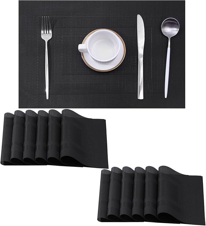 Leetaltree Black Frame Placemats Set of 12 by Leetaltree-ArtatEveryTable