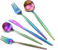 JASHII Luxury 18/10 Rainbow Flatware Silverware Set 304 Stainless Steel by JASHII