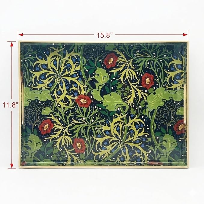 15.8" x 11.8" Navy Green Plastic Serving Tray - Image 3