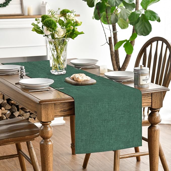 Artoid Mode Forest Green Table Runner, Seasonal Christmas Spring Washable - Image 3