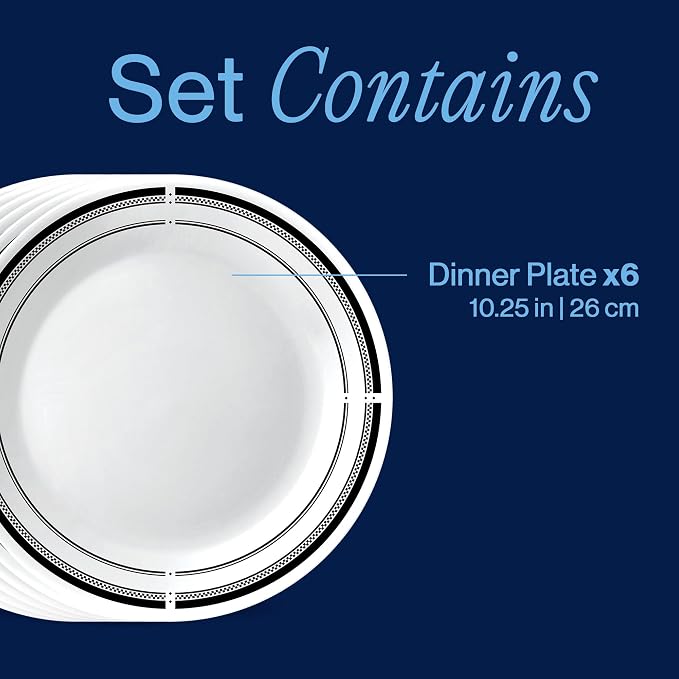 Corelle Vitrelle 10.25" Dinner Plates Set, Triple Layer Glass and Chip Resistant - Image 3
