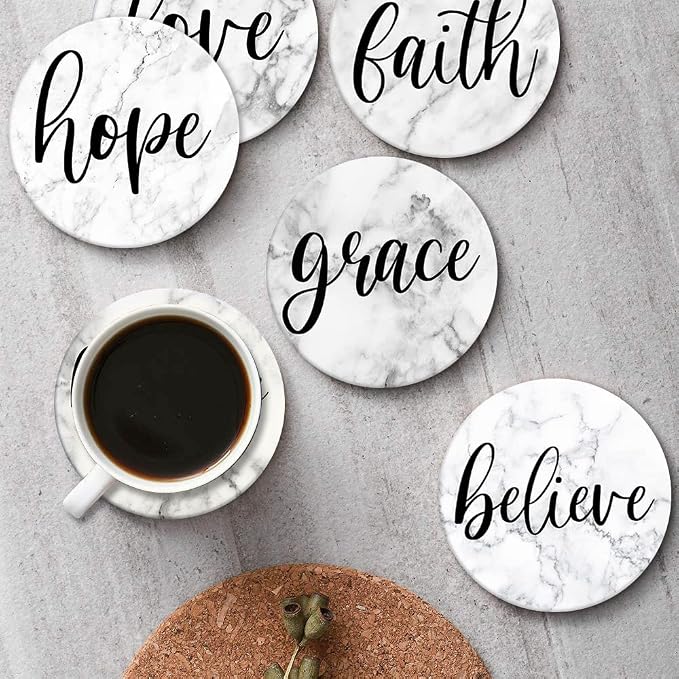 Coasters for Drinks, Ceramic Stone - Image 6
