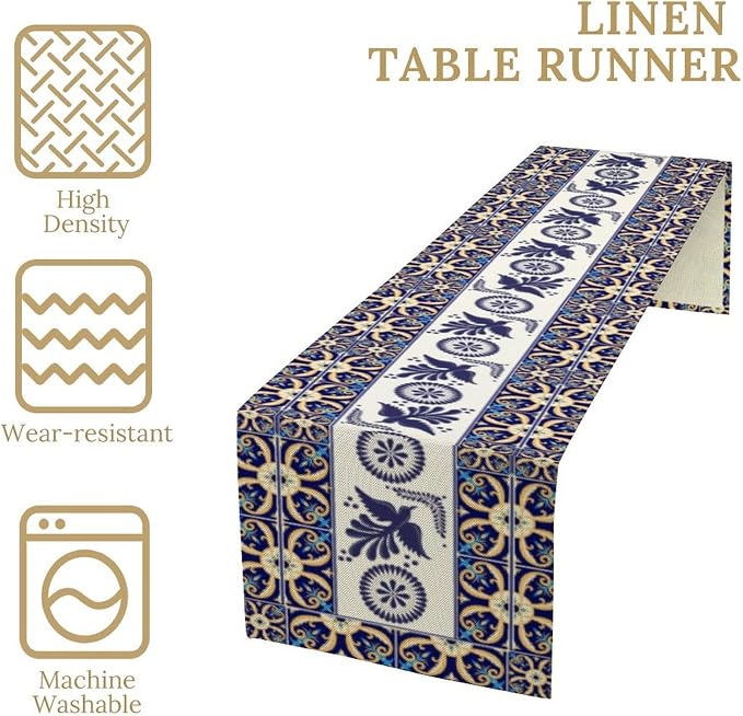 Floral Bird Mexican Table Runner, 13x120 Inch - Image 6