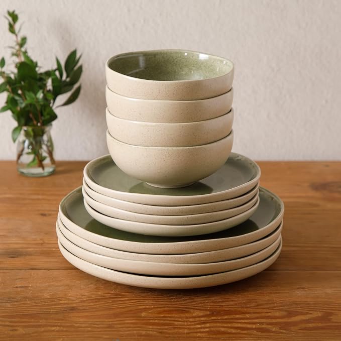 Gibson Elite Manila Bay 12-Piece Stoneware Dinnerware Set, Service - Image 6
