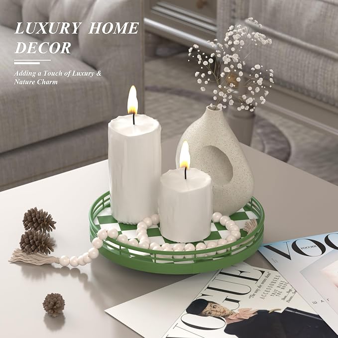 Green and White Checkerboard Lazy Susan - Image 2