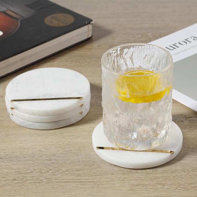 Marble Coaster Set of 4, Round Coasters, Heat Resistant, Gift Choice - Image 8