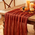 6Pcs Fall Table Runner, 10FT Thanksgiving Cheesecloth Table Runner 35*120inch by Miucat