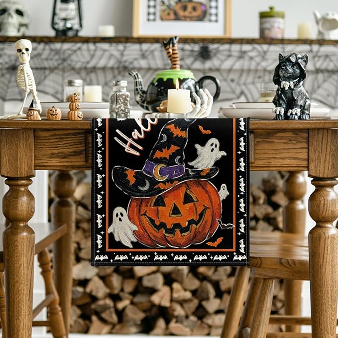 Artoid Mode 210 GSM Halloween Table Runner 13x60 Inch Home Party Decor | Wizard - Image 2