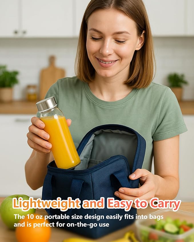 Zukro 10.5 oz Glass Juice Bottles - Image 5