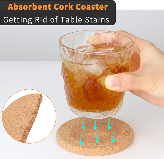12 Pack 0.4" Ultra Thick Cork Coasters - Image 3