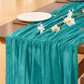 Cheesecloth Table Runner Summer Boho Wedding Birthday Party Home Decor | Teal by Socomi