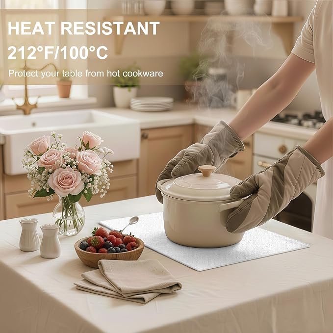 Faux Leather Heat Resistant Placemats 4 Packs, Waterproof Wipeable Dining PU - Image 3