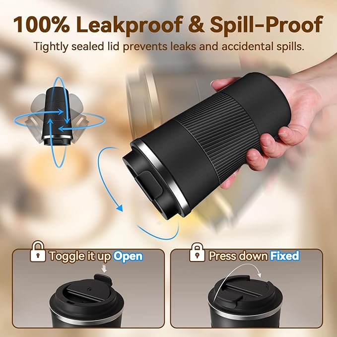 17OZ Travel Coffee Mug Insulated Coffee Cup - Image 4
