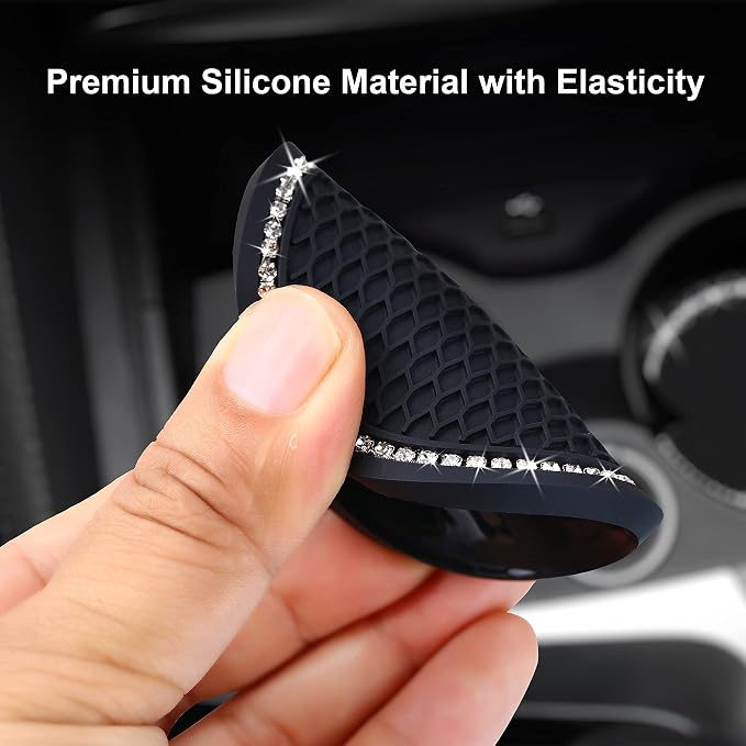 4PCS 2.75 Inch Bling Auto Car Cup Holder Insert Coasters Silicone Anti-Slip - Image 4