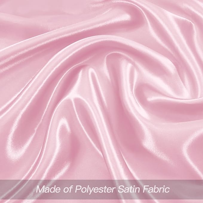 P Pothuiny 24 Pcs Pink Satin Napkins 17 x 17 Inch, Satin Cloth Napkins | Square - Image 4
