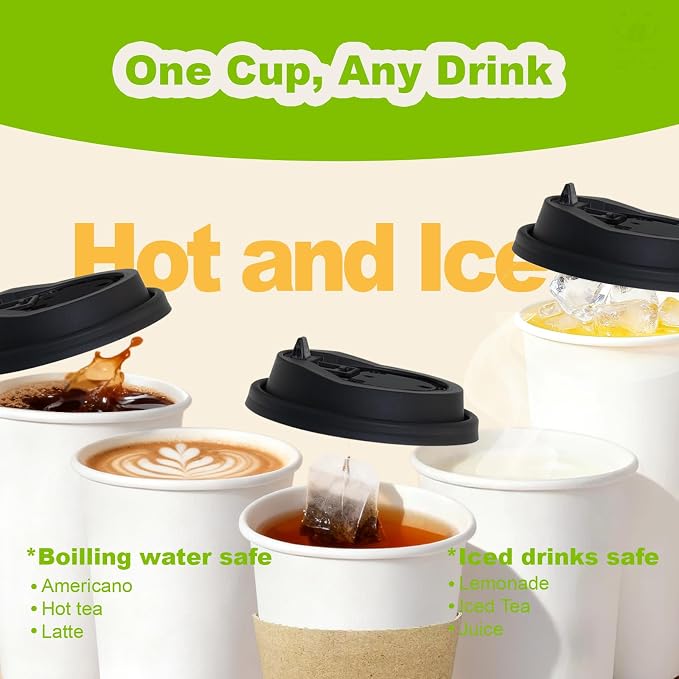 100 Pack 12 oz Disposable Coffee Cups - Image 6