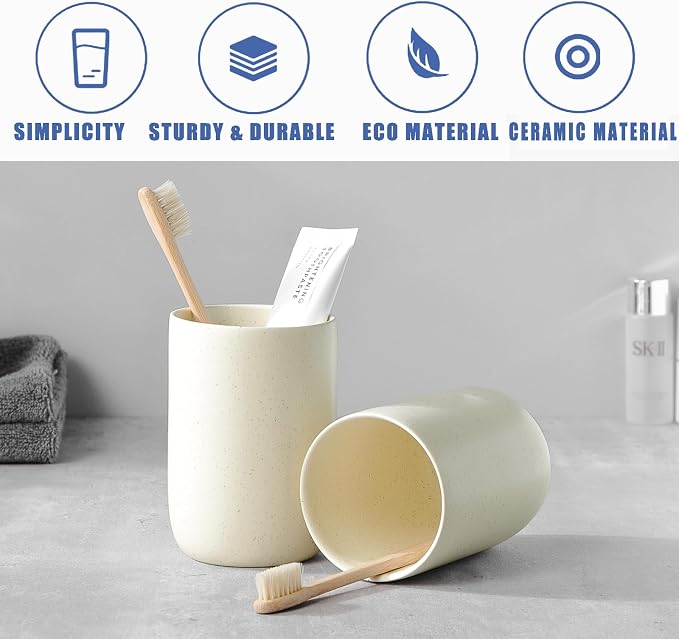 Beige Toothbrush Holders for Bathrooms - Image 7