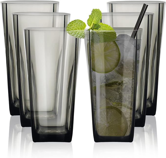Top-spring 20 Oz Reusable Plastic Water Tumbler 6pcs Grey BPA Free | Thickened by Top-spring