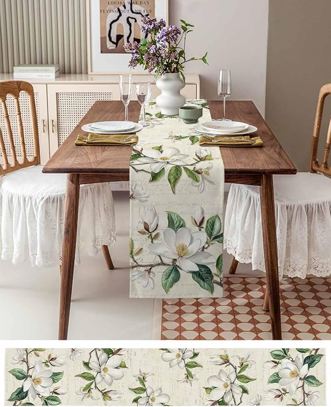 Vintage Floral Spring Table Runners 60 Inches Long, Rustic Botanical Table - Image 6