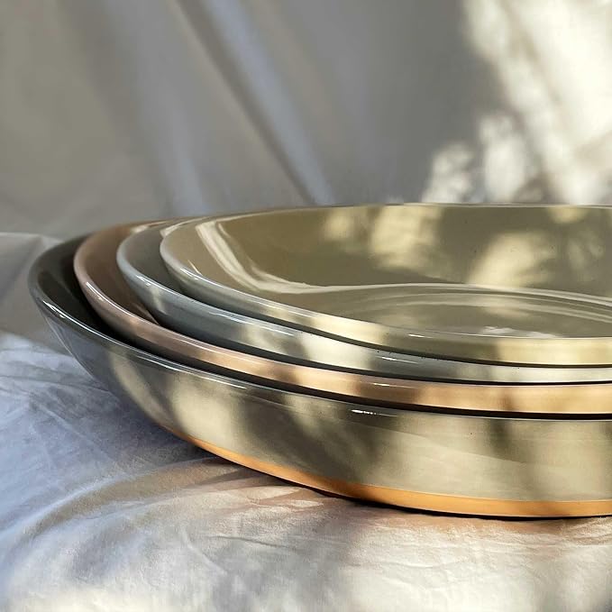 Mora Ceramic Large Serving Bowls- Set of 2 Oval Platters - Image 5