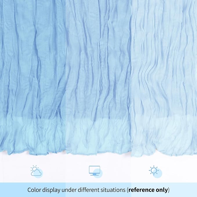6 Pack Baby Blue Cheesecloth Table Runner 17x108 Inch Semi Sheer Boho Gauze - Image 7