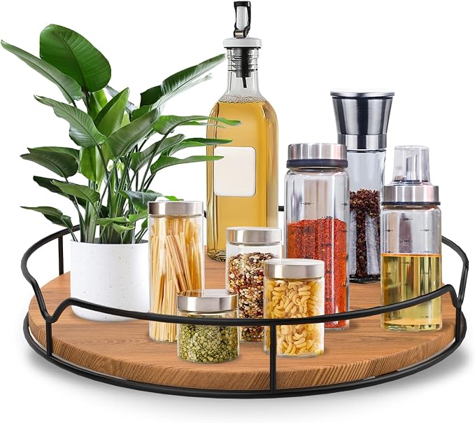 Lazy Susan Turntable Organizer for Cabinet Pantry Kitchen Countertop Computer - Image 3