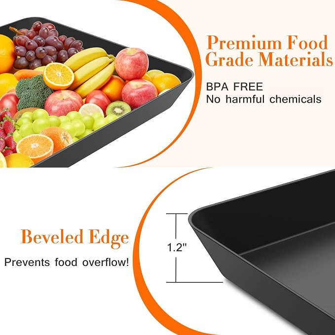 WOWBOX 6 pcs Serving Tray for Entertaining, Serving Platters for Snacks - Image 3