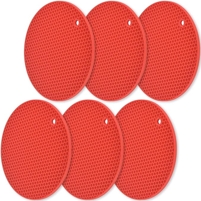 homEdge Silicone Trivets Mat, 6 Packs Multipurpose Non Slip Heat Resistant Pot by homEdge