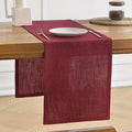 Wracra Linen Table Runner, Burlap Red Table Runners 60 Inches Long | Rich Woven by Wracra