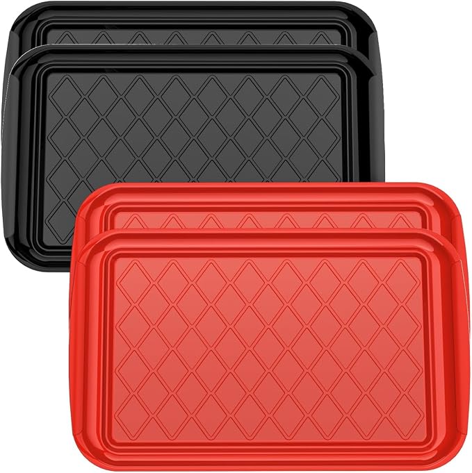 Grilling Prep & Serve Trays for Party Set of 4, Large BBQ Serving Platters | by Unknown