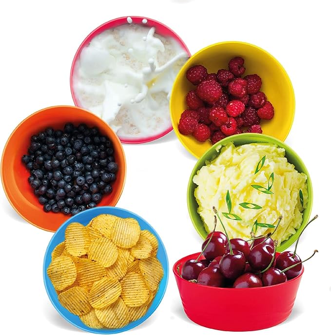 PLASKIDY Plastic Toddler Bowls Set of 6 - 10 Oz Kids Bowls - Image 6
