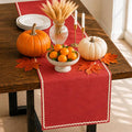 Folkulture Fall Table Runner 72 Inches Long | Burnt Orange Rick Rack | Table by FOLKULTURE