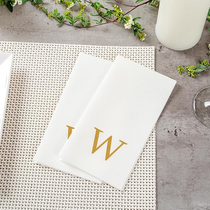 Luxenap 15.8 X 7.9 Inch Linen-Feel Guest Towels, 50 Lettered Hand Towels - Image 6