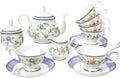Bone China Tea Set, 21-Pieces Porcelain Tea Set by LEPOTOCLO