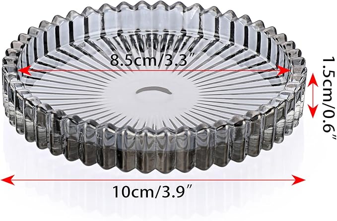 JUXYES Set of 5 Heat-Resistant Clear Glass Coaster - Image 2