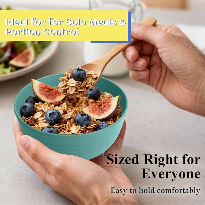 Wheat Straw Bowls 10 OZ, Unbreakable Ice Cream Bowls Set of 6, Reusable Mini - Image 5