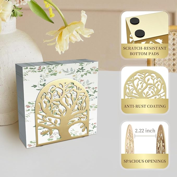 Gold Metal Tree of Life Napkin Holder - Image 3