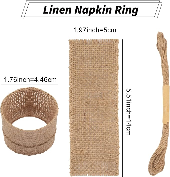 50pcs Disposable Napkin Rings Burlap Napkin Rings - Image 2